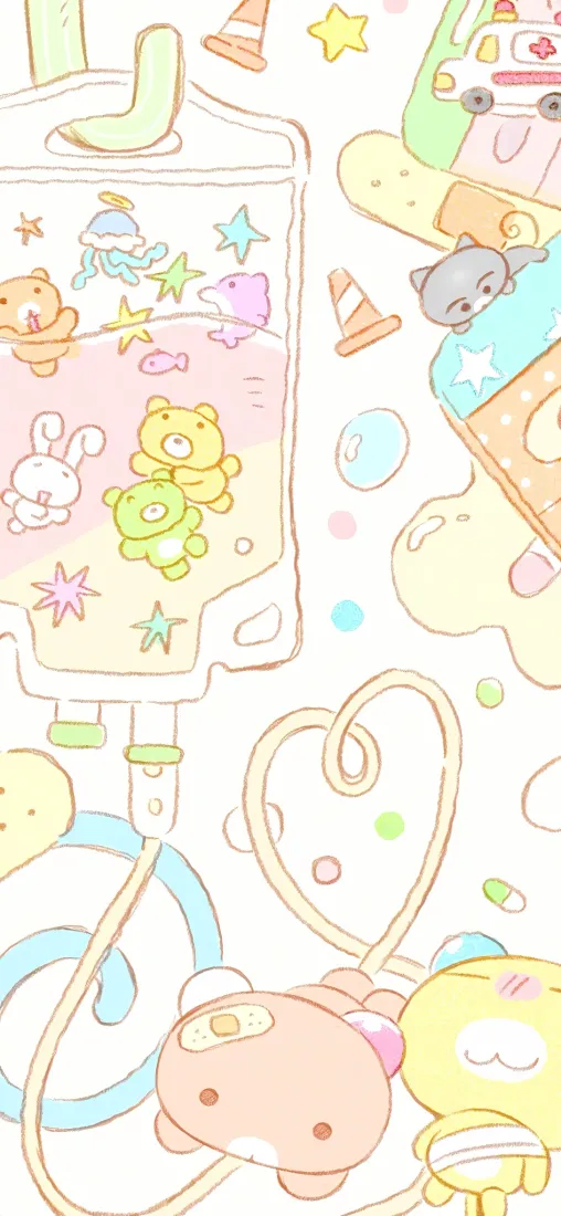 可爱卡通小动物手机壁纸｜马卡龙淡彩背景图片 - 治愈萌系插画「哲风壁纸」