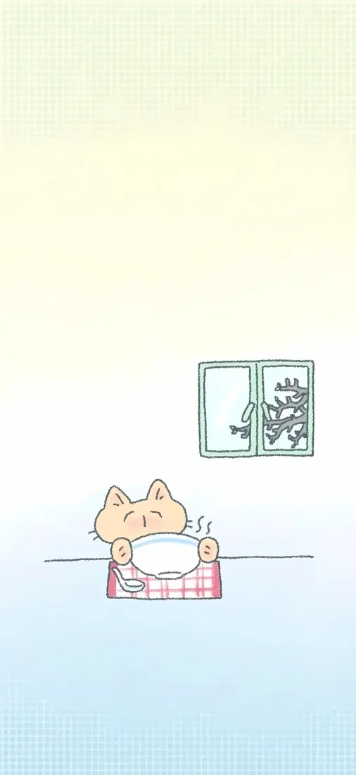 可爱橘猫手机壁纸｜简约居家背景图片 - 治愈插画「哲风壁纸」