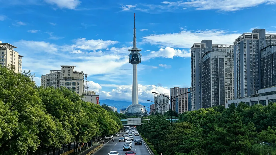 3k西安电视塔壁纸｜城市风光背景图片 - 蓝天白云街景「哲风壁纸」