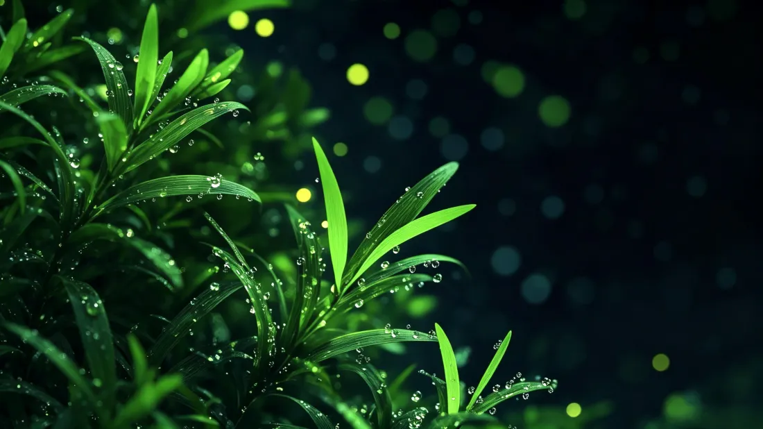 3k绿植壁纸｜夜晚光斑背景图片 - 清新护眼治愈自然风景「哲风壁纸」