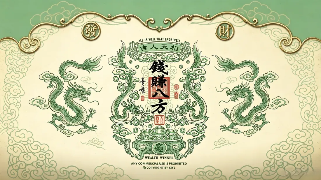 3k钱赚八方壁纸｜国风龙纹祥云背景图片 - 吉祥招财「哲风壁纸」