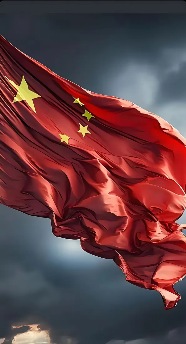 五星红旗手机壁纸｜天空飘扬中国红背景图片 - 爱国主题「哲风壁纸」