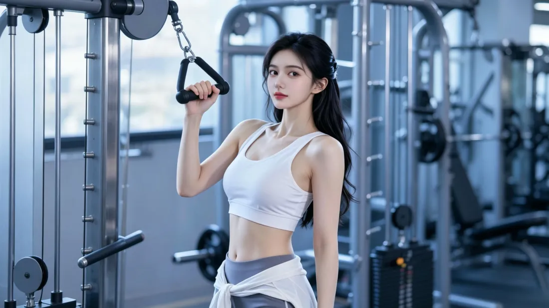 3k健身美女壁纸｜健身房器械背景图片 - 运动时尚写真「哲风壁纸」