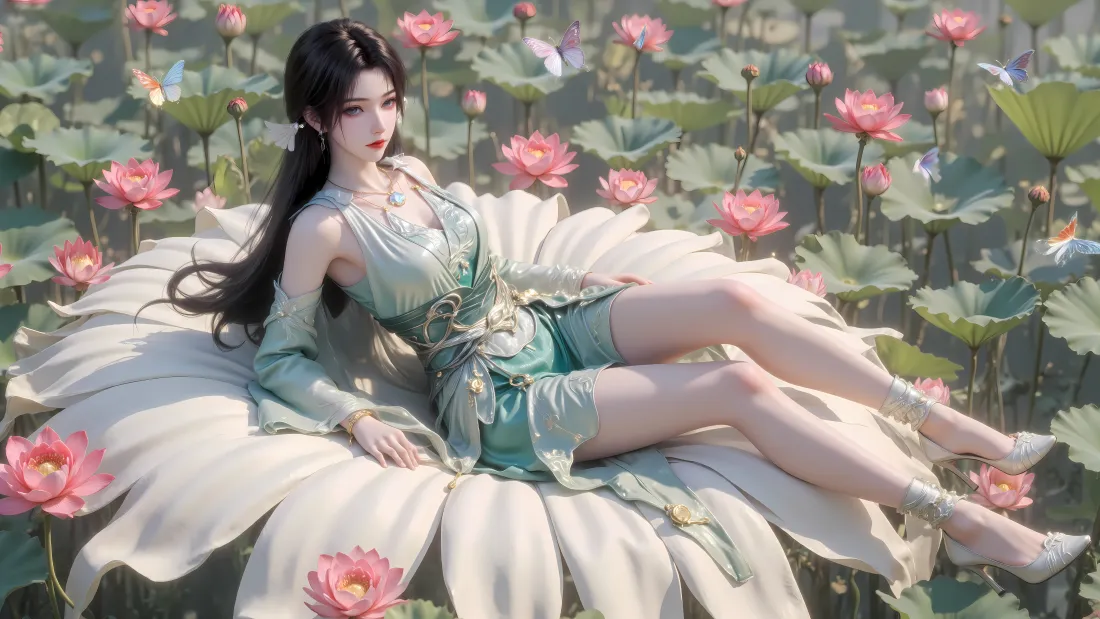 6k宋玉壁纸｜荷花池背景图片 - 凡人修仙传古风美女「哲风壁纸」