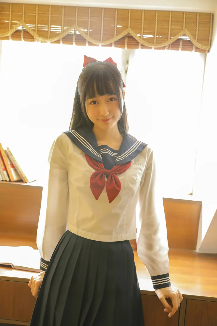 木绵绵OwO手机壁纸｜JK少女背景图片 - 水手服穿搭写真「哲风壁纸」