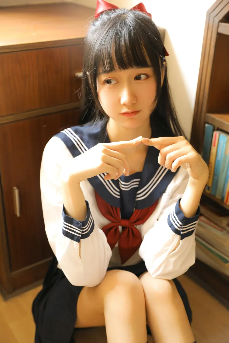 木绵绵OwO手机壁纸｜可爱水手服少女背景图片 - 日系jk穿搭「哲风壁纸」