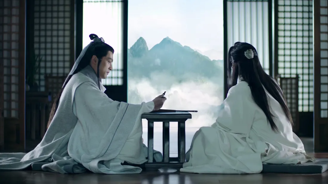 4k琅琊榜蔺苏壁纸｜古风对坐背景图片 - 云雾山水场景「哲风壁纸」