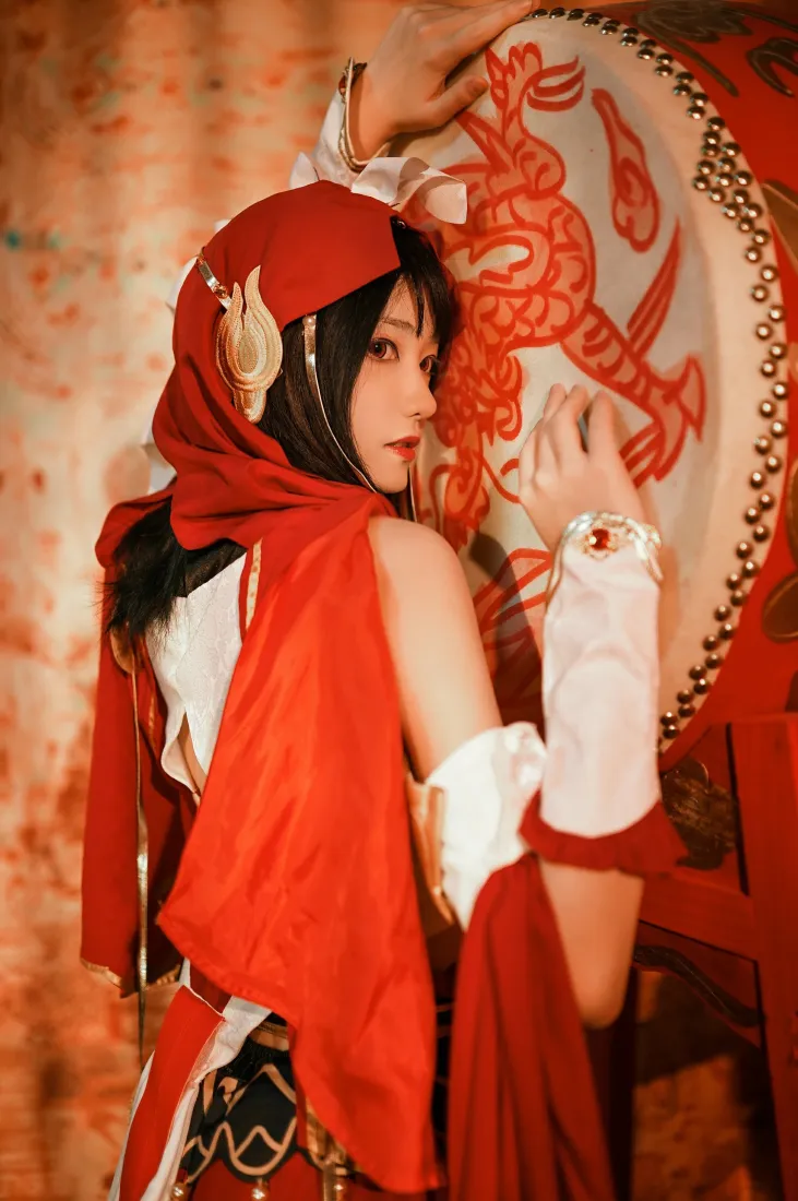 剑网3喵萝手机壁纸｜南桃Momoko cos背景图片 - 古风红衣少女「哲风壁纸」