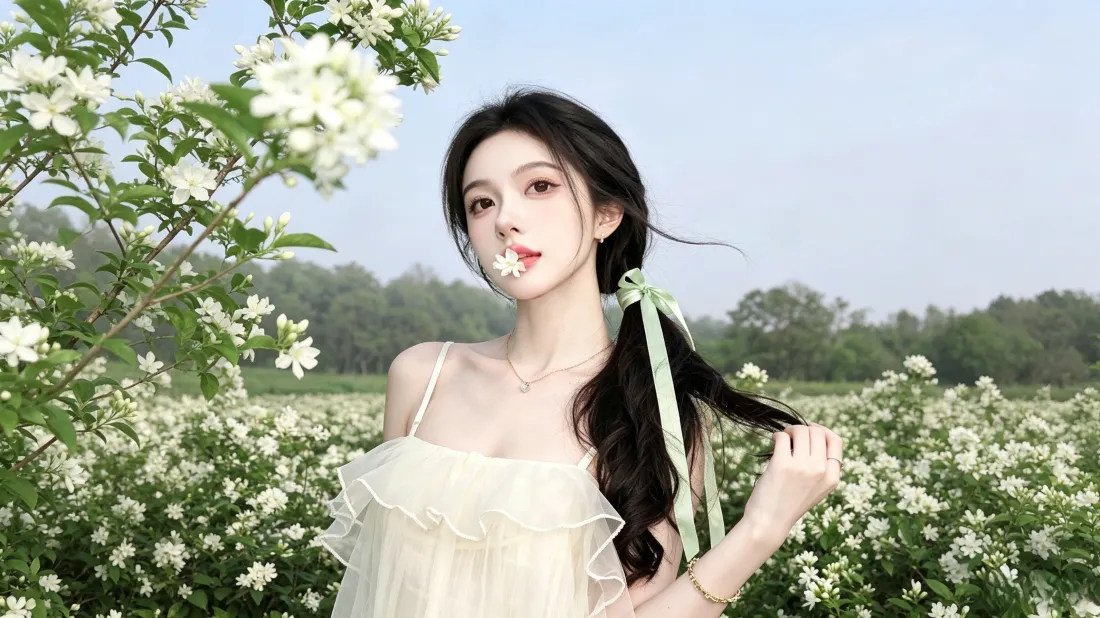 3k清纯美女壁纸｜郊外花田背景图片 - 清新温柔氛围感写真「哲风壁纸」