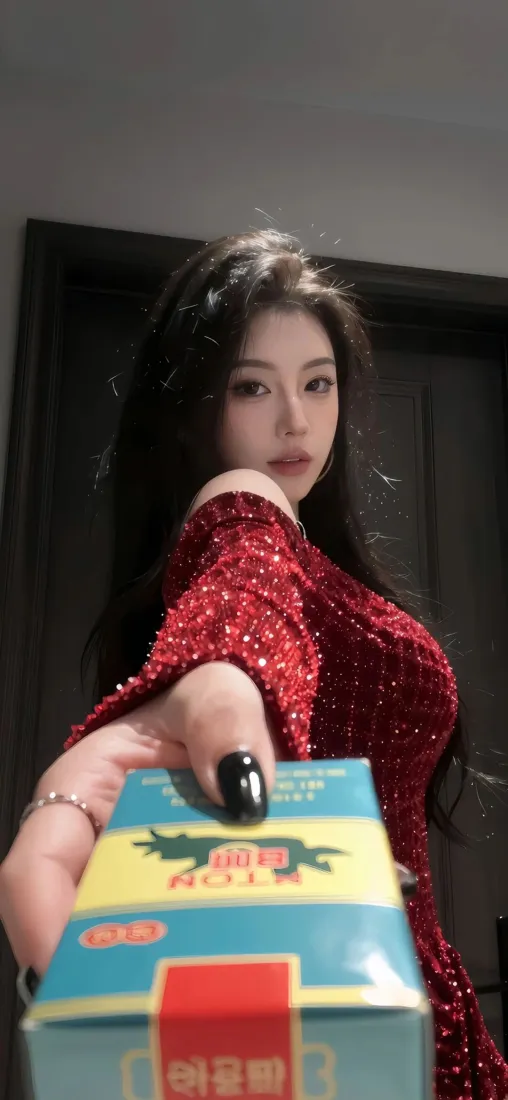 红衣美女手机壁纸｜室内时尚背景图片 - 氛围感穿搭「哲风壁纸」