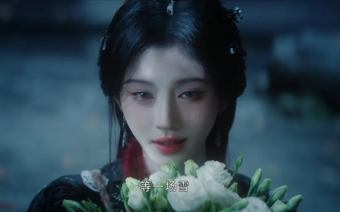 3k鞠婧祎壁纸｜月鳞绮纪古装雪景背景图片 - 捧白花清冷造型「哲风壁纸」