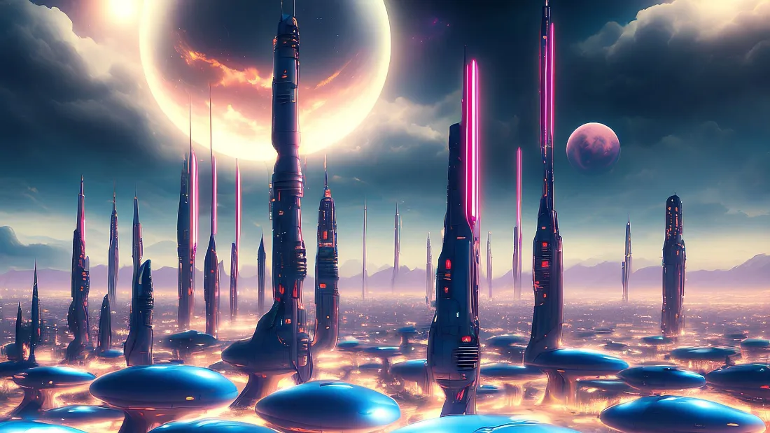 2k科幻外星都市壁纸｜星际行星建筑背景图片 - 未来科技「哲风壁纸」