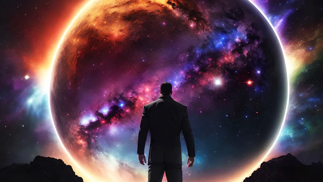 2k宇宙星云壁纸｜人物剪影星空背景图片 - 科幻炫酷「哲风壁纸」