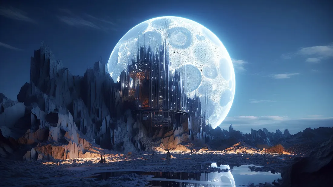 2k月夜奇幻城堡壁纸｜山水倒影背景图片 - AI生成4K高清「哲风壁纸」