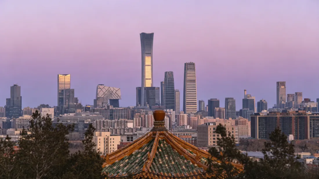 3k北京中国尊壁纸｜城市天际线背景图片 - 黄昏古建视角「哲风壁纸」