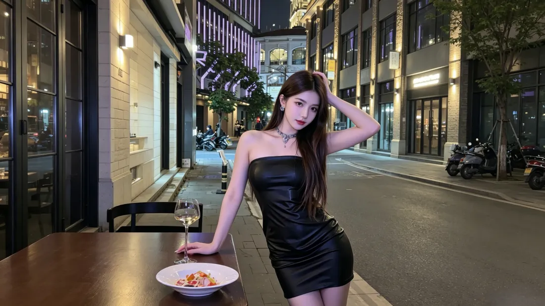 3k都市美女壁纸｜城市夜景街拍背景图片 - 时尚氛围感写真「哲风壁纸」