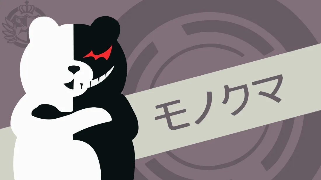 2k黑白熊壁纸｜弹丸论破紫色背景图片 - 经典二次元反派角色「哲风壁纸」