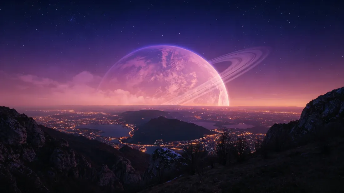 3k科幻外星行星壁纸｜山谷城市背景图片 - 高清电脑适用「哲风壁纸」