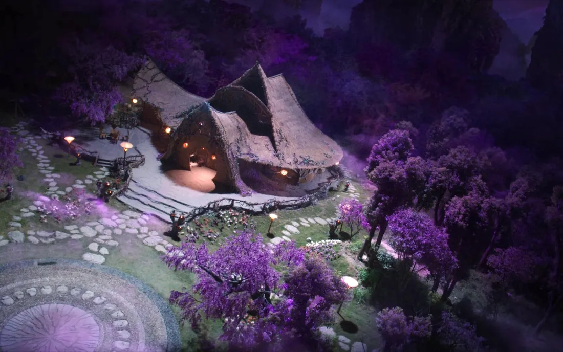 2k童话小屋壁纸｜紫色森林背景图片 - 梦幻林间风景「哲风壁纸」