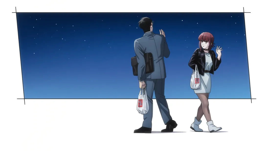 4k动漫男女壁纸｜深蓝色星空背景图片 - 二人挥手告别「哲风壁纸」