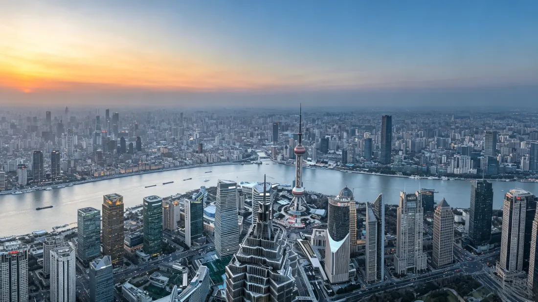 3k上海陆家嘴壁纸｜黄浦江黄昏背景图片 - 高空城市全景「哲风壁纸」