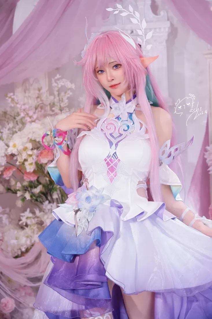 爱莉希雅手机壁纸｜花嫁cos背景图片 - 粉色精灵少女「哲风壁纸」