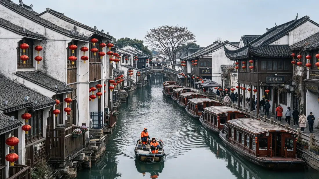 3k周庄古镇壁纸｜江南水乡背景图片 - 临水古韵美景「哲风壁纸」