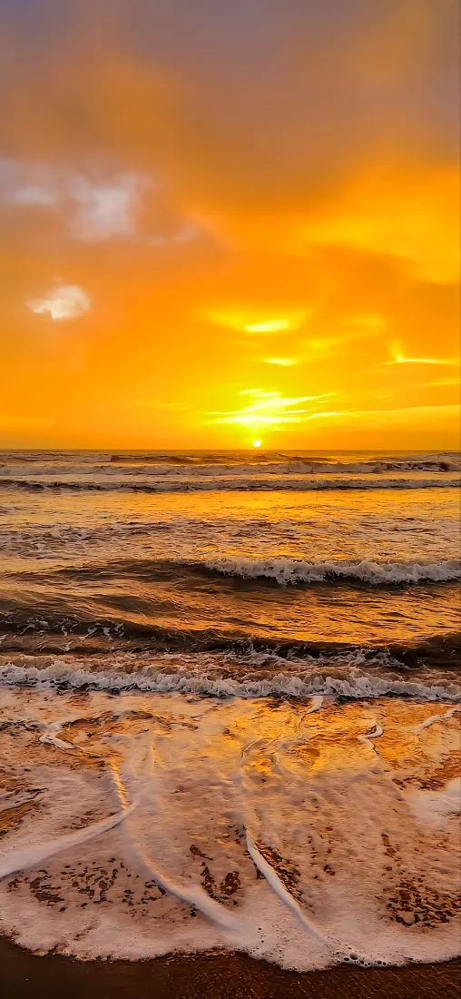海边日落手机壁纸｜黄昏海浪背景图片 - 治愈自然风景「哲风壁纸」