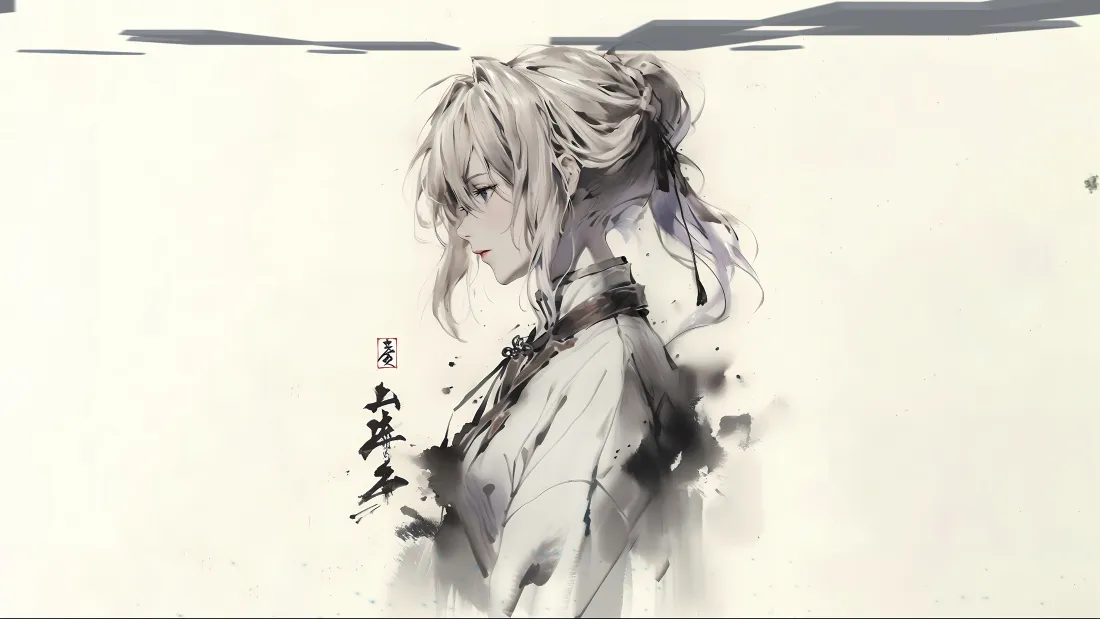 4k水墨风二次元少女壁纸｜影漫国风背景图片 - 清冷插画「哲风壁纸」