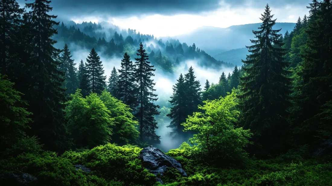 3k云雾森林壁纸｜青山幽谷背景图片 - 自然治愈风景「哲风壁纸」