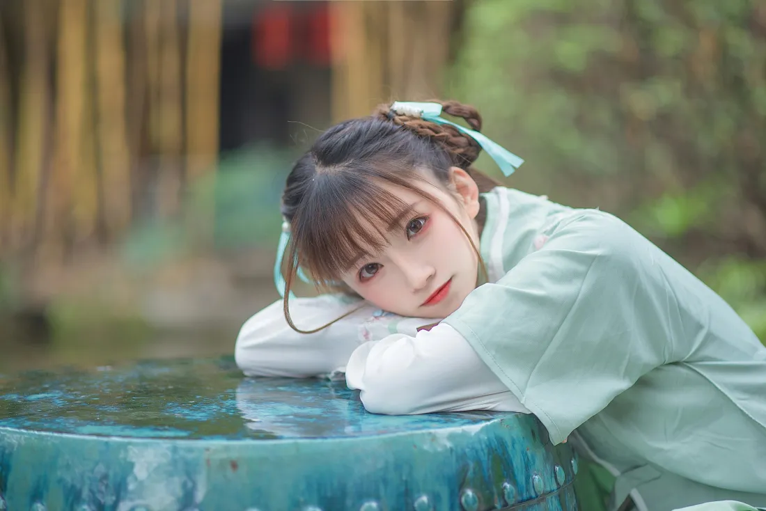 6k绮太郎Kitaro壁纸｜竹林汉服背景图片 - 清新少女写真「哲风壁纸」