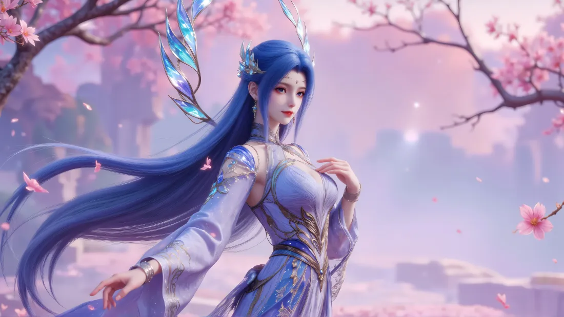 6k唐舞桐壁纸｜斗罗大陆2桃花背景图片 - 古风动漫角色「哲风壁纸」