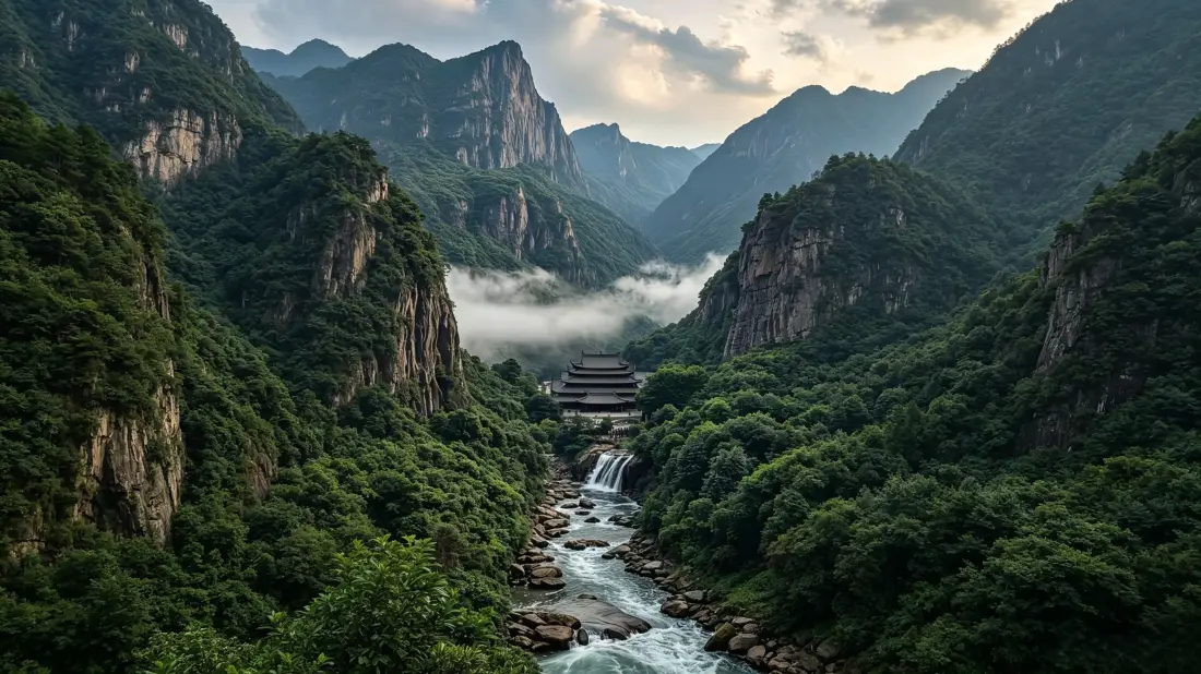3k高山峡谷壁纸｜溪流云雾背景图片 - 治愈自然山林风景「哲风壁纸」