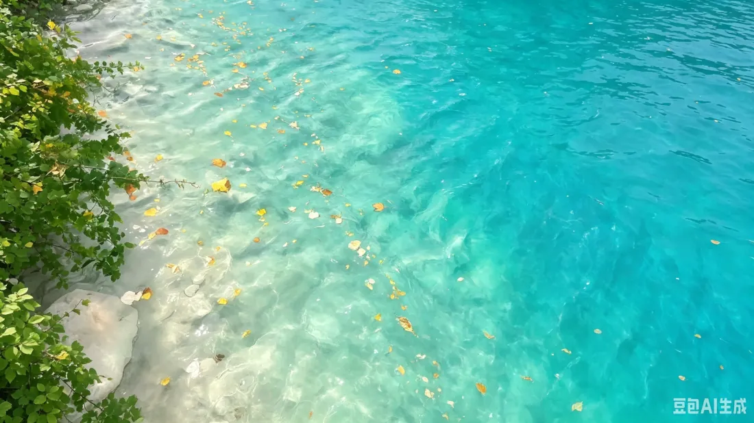 3k清澈浅海壁纸｜绿植岸边水面背景图片 - 清新治愈自然风光「哲风壁纸」