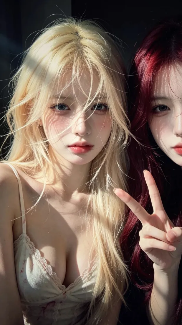 金发美女手机壁纸｜闺蜜人像背景图片 - 氛围感写真「哲风壁纸」