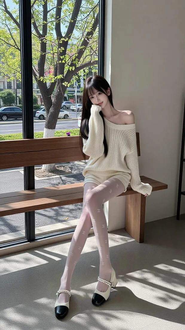 甜系少女手机壁纸｜窗边光影背景图片 - 纯欲风穿搭「哲风壁纸」