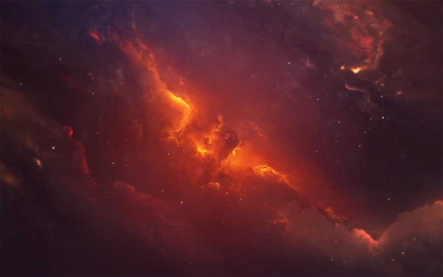 4k宇宙壁纸-橙子-星星眼云壁纸-空间艺术「哲风壁纸」