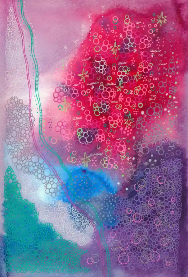 4k艺术壁纸 - 品红色 - 水彩画 - 粉红色「哲风壁纸」