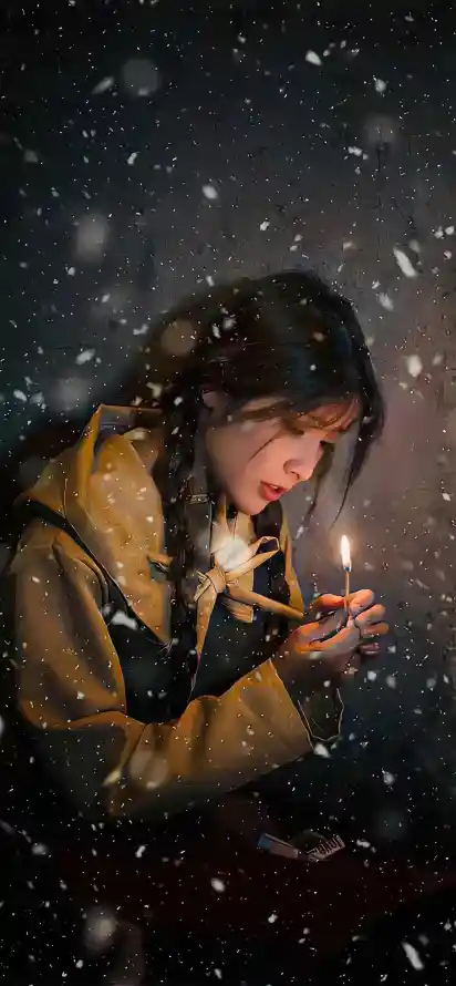 《圣诞节》手机壁纸-大雪纷飞壁纸-火柴「哲风壁纸」