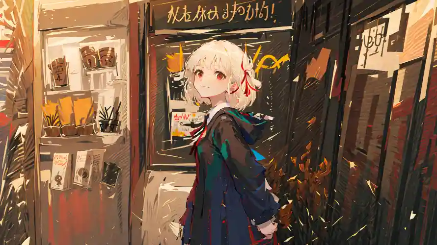 4k插画壁纸-花店少女 - -免费下载「哲风壁纸」