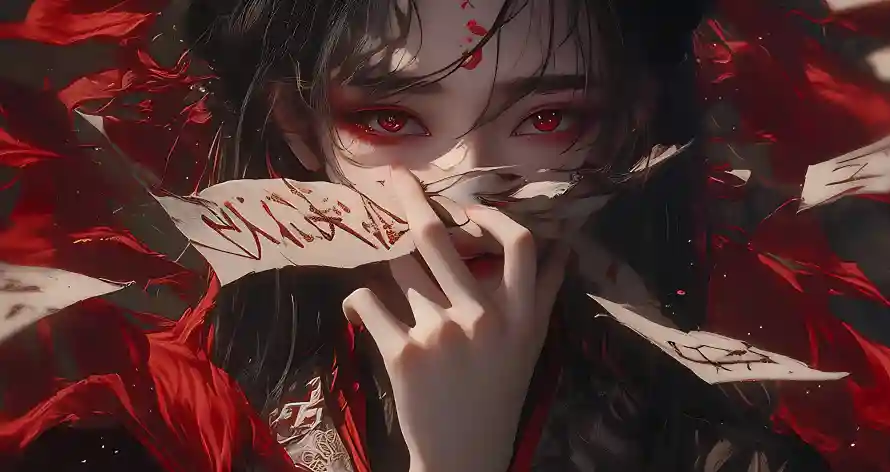 4k古风壁纸-红眼睛 - 画符-热门的壁纸「哲风壁纸」