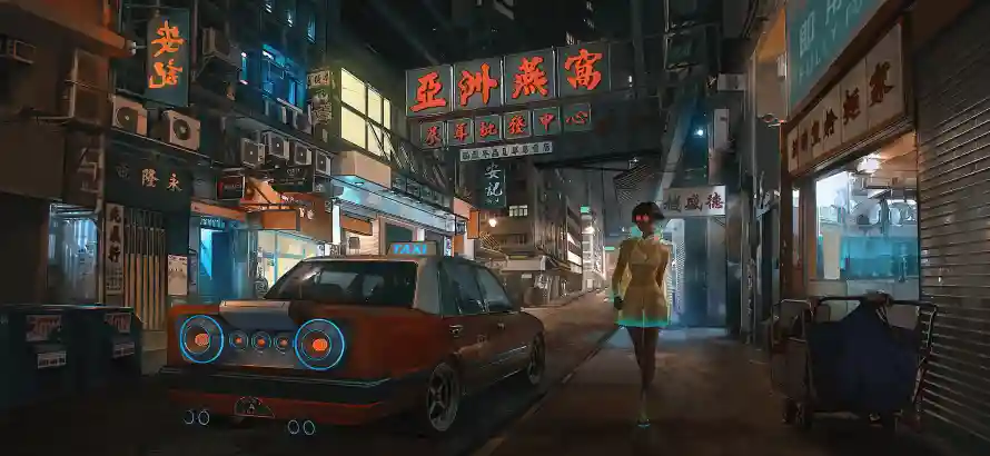 4k插画壁纸-香港旧街与-壁纸推荐「哲风壁纸」