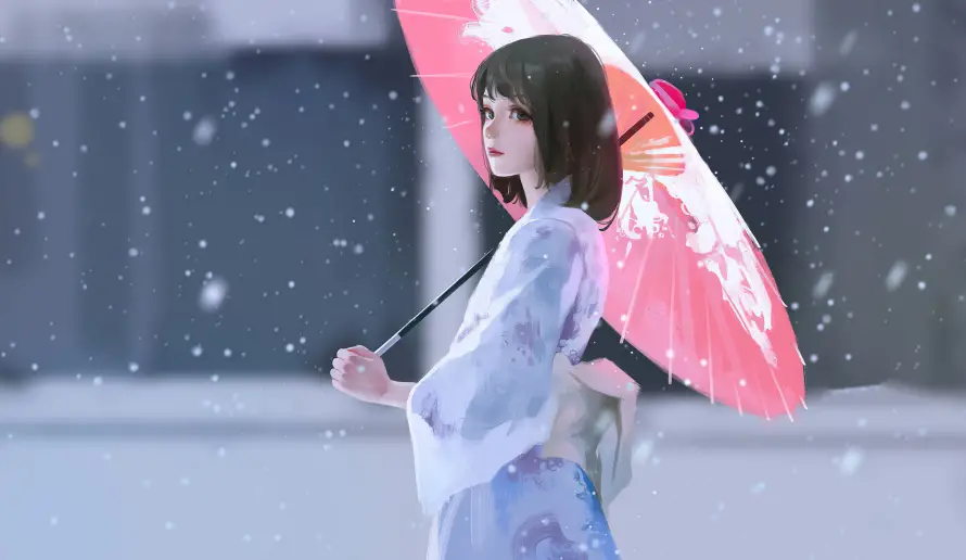 4k厚涂壁纸-和服和-壁纸分享「哲风壁纸」
