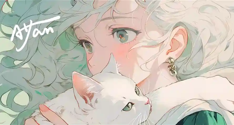 2k少女壁纸-猫与-免费下载「哲风壁纸」