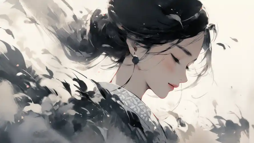 3k插画壁纸-墨/出水芙蓉和-壁纸推荐「哲风壁纸」