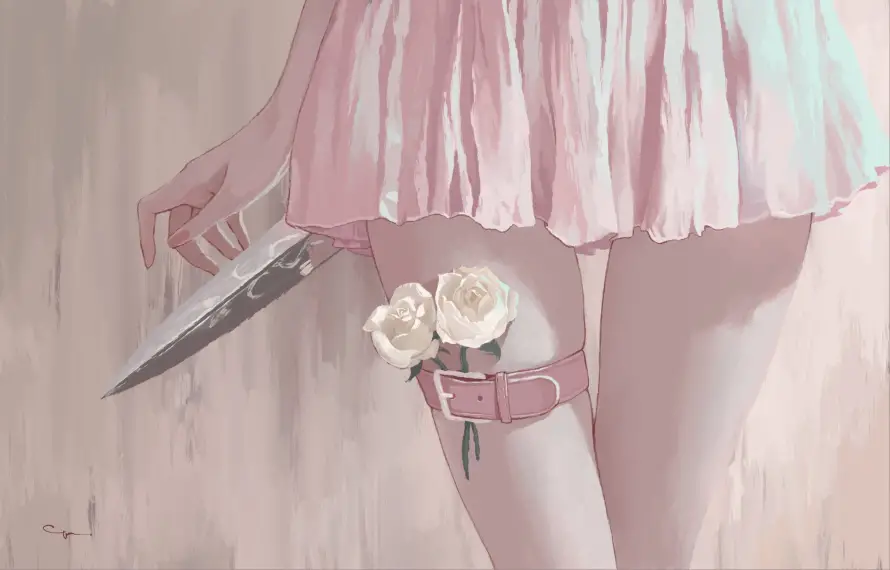2k危险壁纸-腿环小姐姐与少女-免费下载「哲风壁纸」