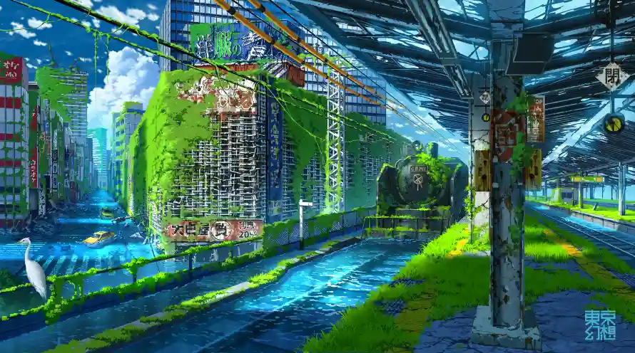 2k东京幻想壁纸-自然城市和无人的世界-壁纸推荐「哲风壁纸」