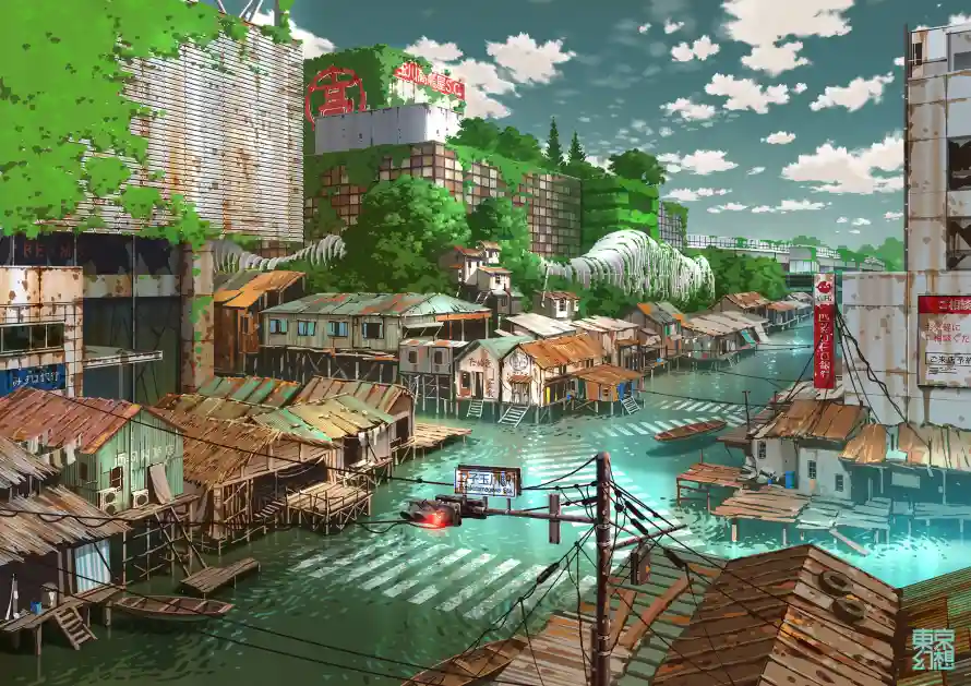 2k东京幻想壁纸-无人的城市 - -热门的壁纸「哲风壁纸」