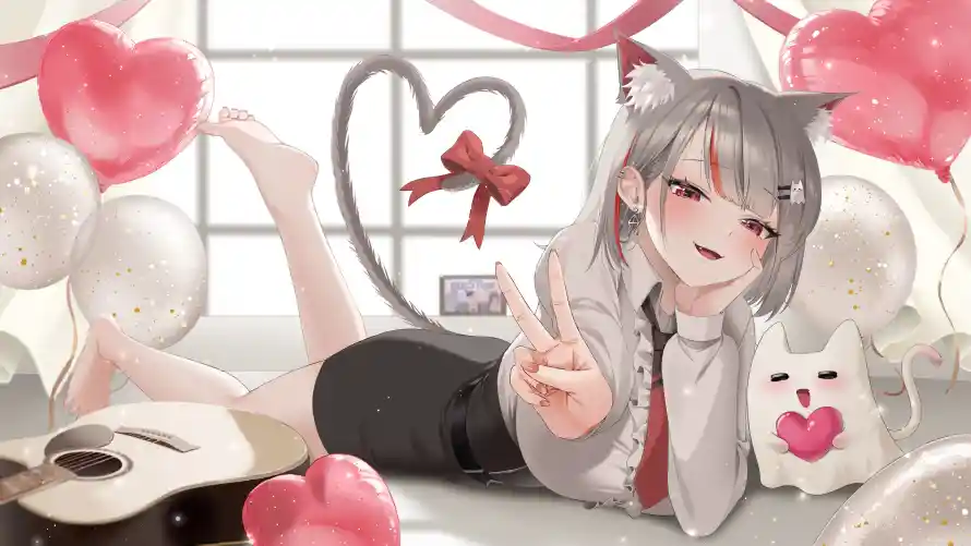 4k少女壁纸-猫耳 - -壁纸分享「哲风壁纸」