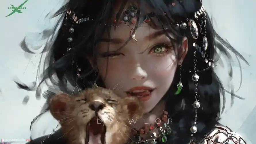 2kWLOP壁纸-插画美女和鬼刀风铃-热门的壁纸「哲风壁纸」